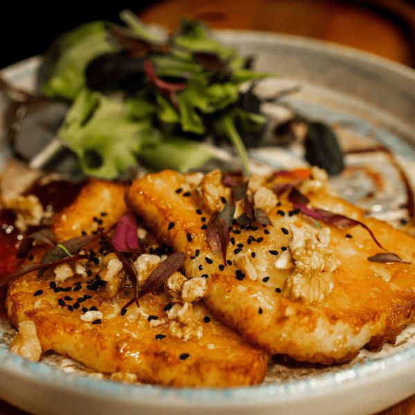 Sweet and Savory Dream Honey glazed Halloumi with 